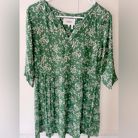 BA&SH Green Vlada floral print dress Women’s size 4 - Picture 3 of 10